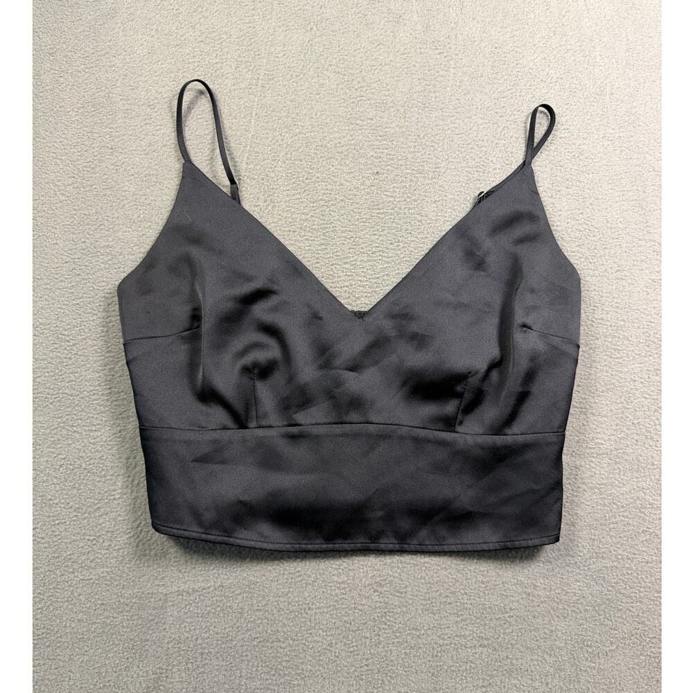 Abercrombie & Fitch Satin Bralette Top Womens Small Black Cropped Camisole